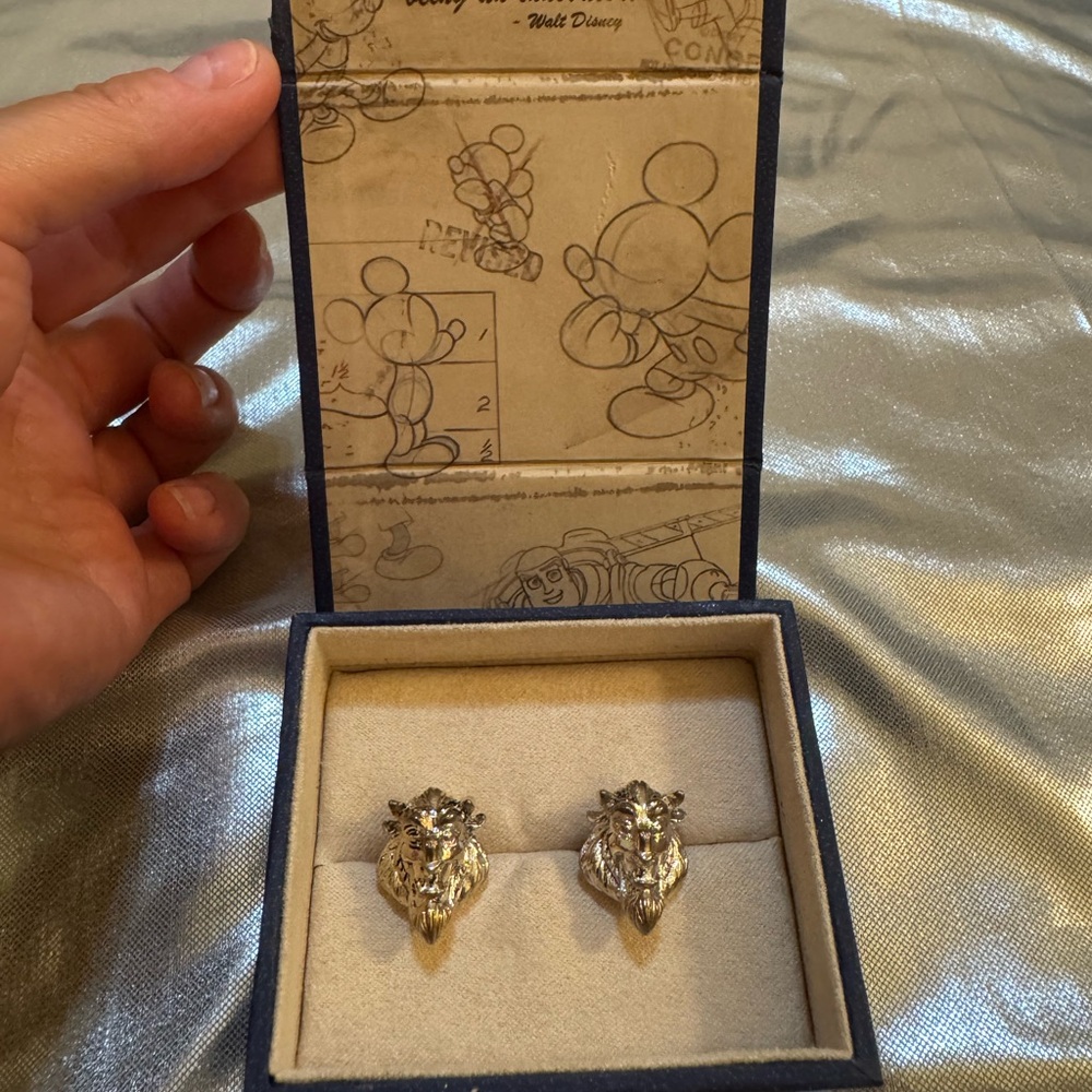 Disney Silver Beast Cuff Links